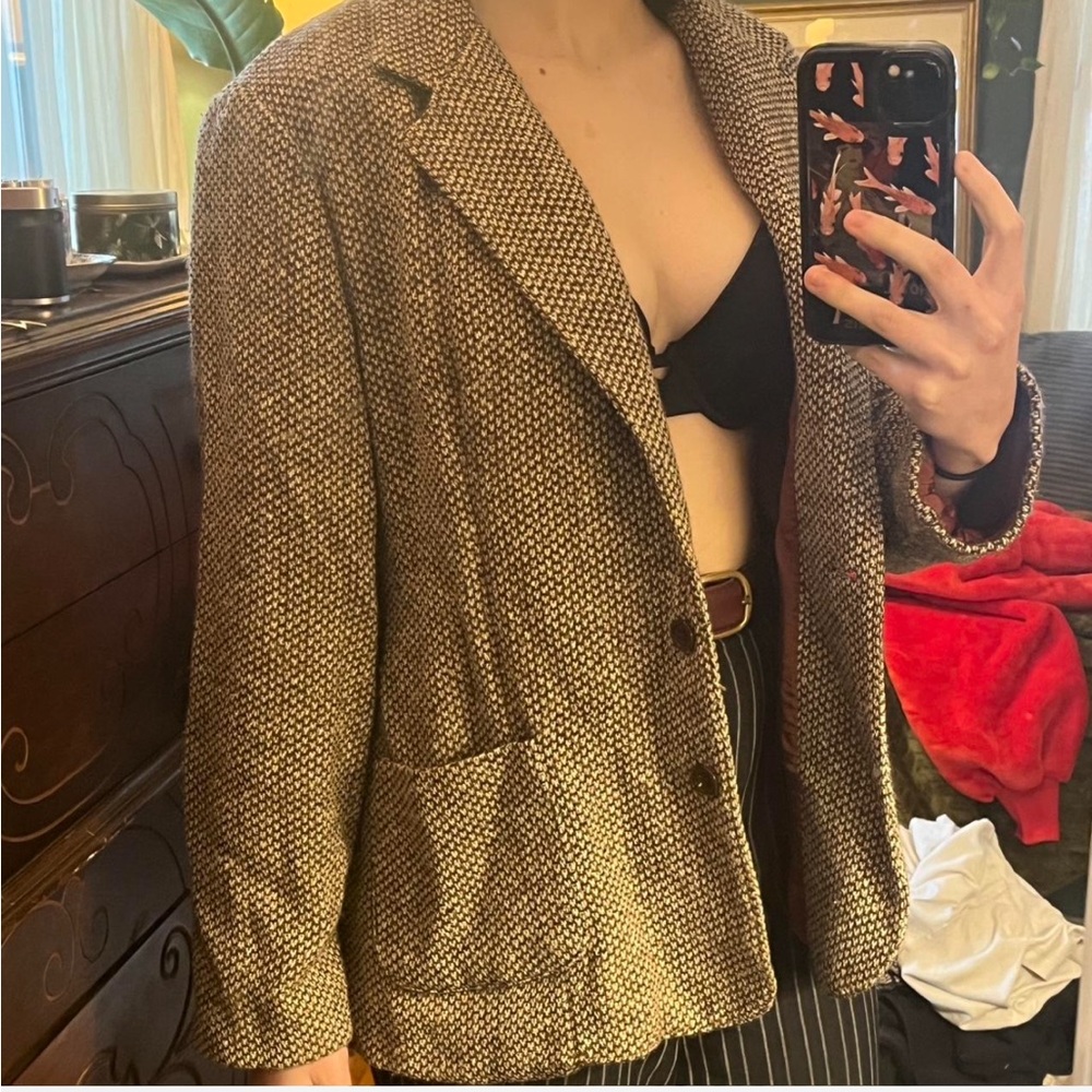 Vintage brown patterned blazer